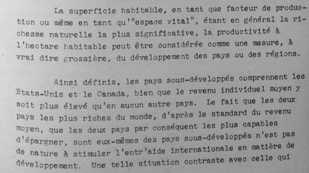 Troll économiste, 1954 : "les pays sous-développés comprennent les Etats-Unis et le Canada" (Jean de Largentaye, inspecteur des finances, administrateur du FMI)