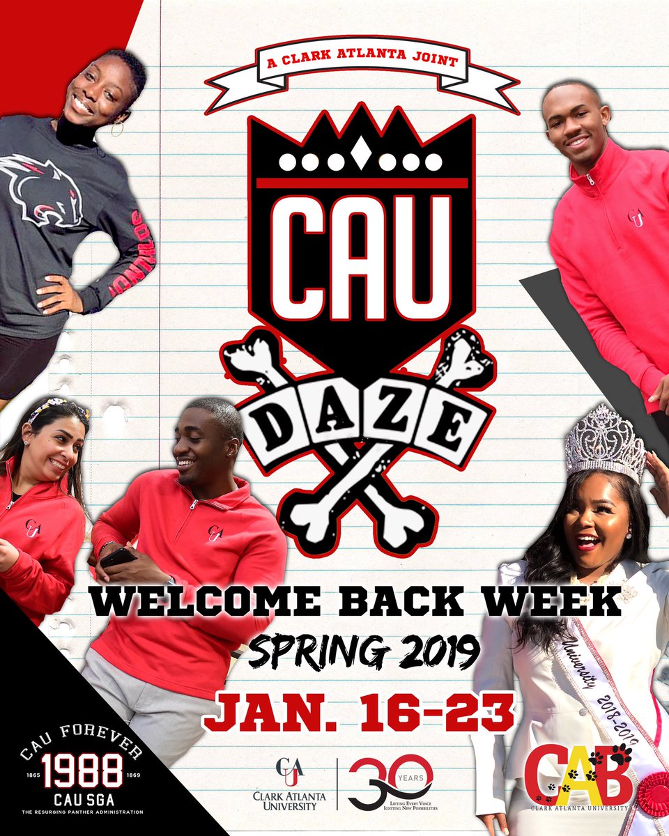 CAU's tweet image. Bienvenidos, Panthers! It’s #WelcomeBackWeek at CAU! Gear up for spring semester with .@CAUSGA1988 .@CAUiLEAD and CAB all week long! Follow for all activities