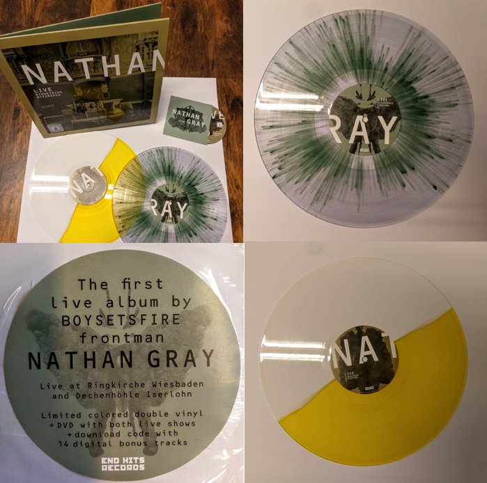 finestvinyl's tweet photo. Warum die 2LP-Liveplatte von @nathangraysongs jetzt doch halb/halb UND Splatter geworden ist, das lasst Ihr Euch am besten von @EndHitsRecords direkt erklären. Coole Sache, finden wir! https://t.co/ScKWmc2Ypx #Vinyliebe #HardcoreHelpFoundation https://t.co/lIFsBiAX1G