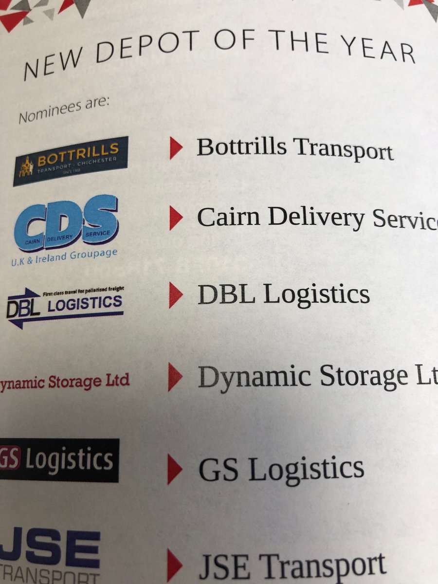 Great line up for new depot of the year at the ⁦@PallExGroup⁩ annual awards this Saturday! Good luck to all!!