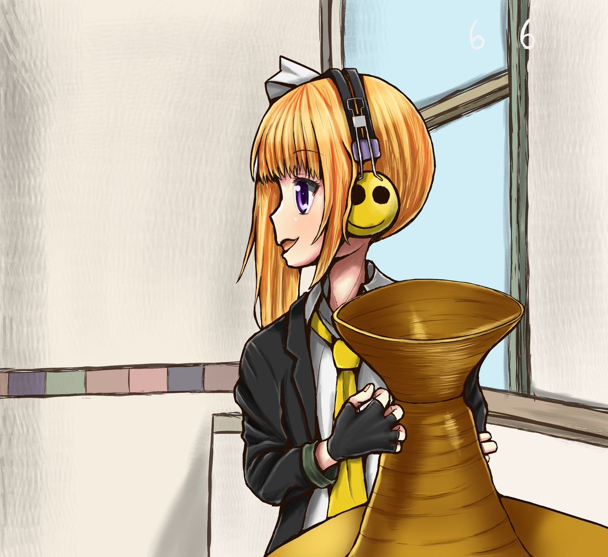 yakisalada's tweet image. ろくろを回すP子ちゃん描きました。　#P子