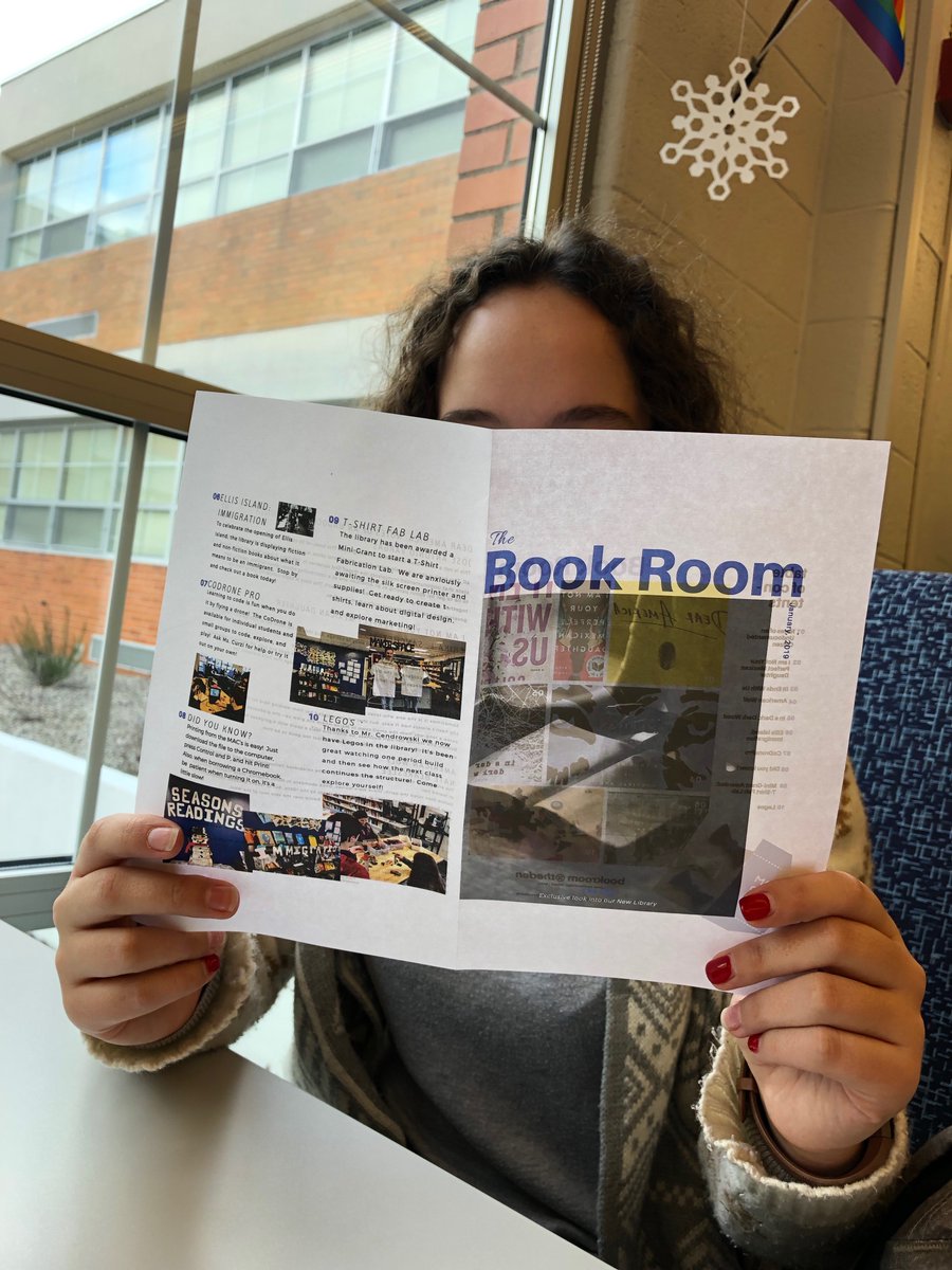 curziee's tweet photo. The new edition of The Book Room is out!  Check it out here: https://t.co/dPp5RJvsZv #librarylife #makerspace @LMTSD @LMTSD_LMHS https://t.co/a4tAK7JLGW