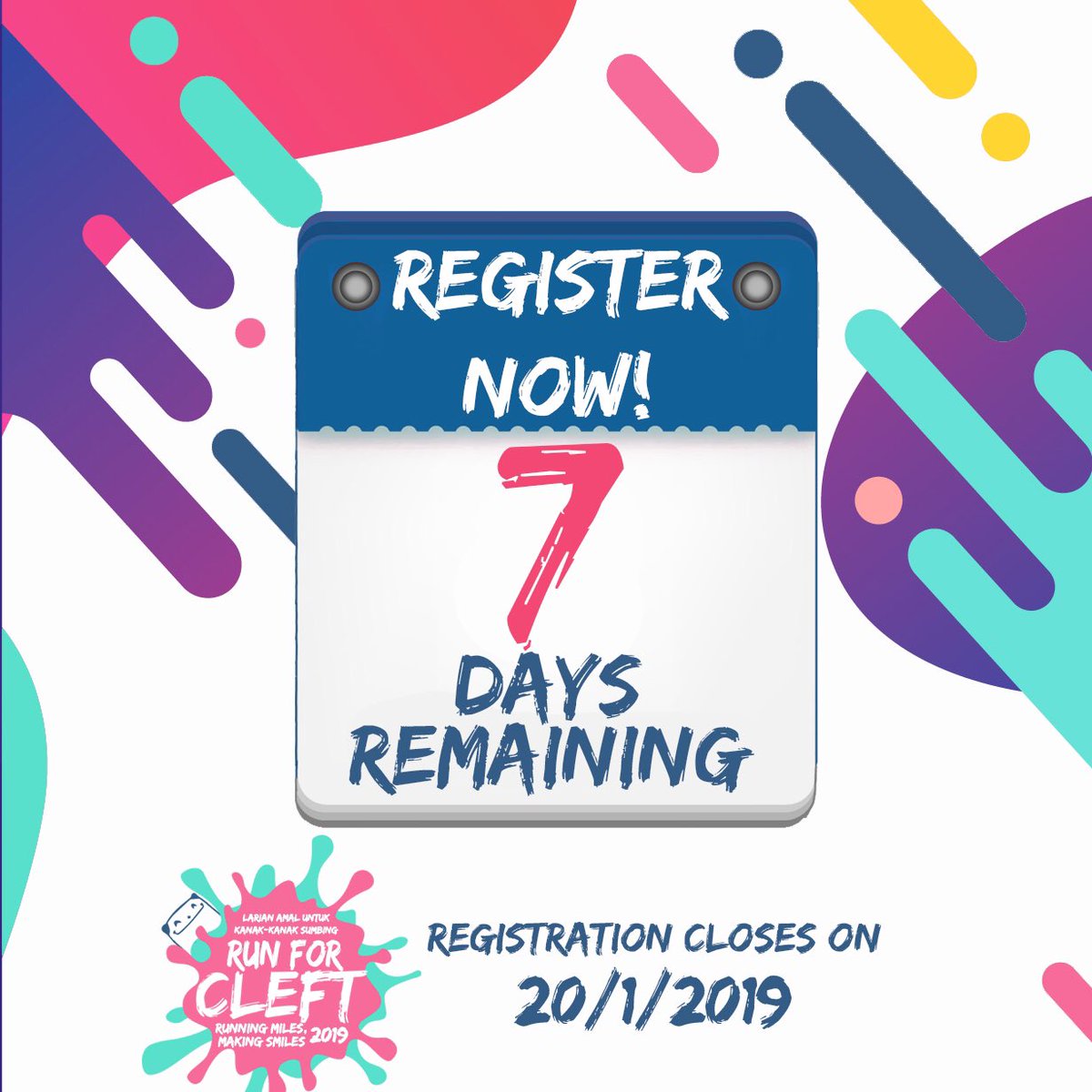 RunForCleft's tweet photo. a week left guys what are you waiting for 😩����😩😩😩😩 go register now!!!! https://t.co/yNJqrceHeL