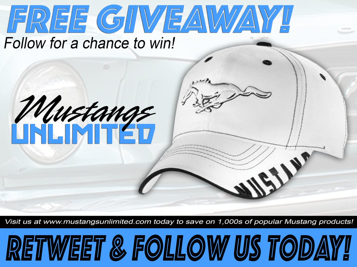 TopFlightAuto1's tweet photo. Mustangs Unlimited #free #giveaway.  Retweet &amp; Follow us for a chance to win this Ford Mustang hat! We will direct message the winning Follower Friday January 18th! Follow us &amp; you could #win future prizes!

#Ford #FordMustang #FordGiveaway #Mustanggiveaway https://t.co/ZssW8zx5iO