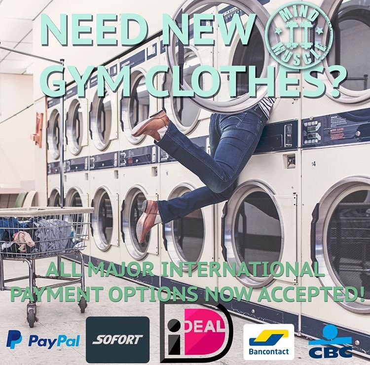 As of now we offer all popular payment methods! 
To celebrate take 19% off your order +free shipping. Use code MOREMUSCLE19. Ends the 20th of January.

#gymmotivation #FitnessMotivation #bodybuilding #fitnesslife #gymrat