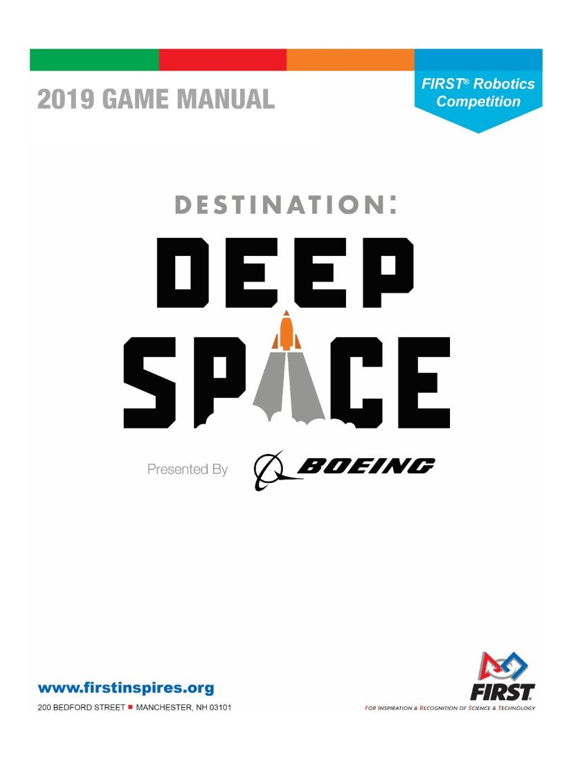 stevenpfloyd's tweet image. Every year, High School @CANFIRST #robotics teams are given a new challenge to complete. This year it's Destination: Deep Space! Here's the game video: youtube.com/watch?v=Mew6G_… and the 125 page manual that HS students will read and follow: firstfrc.blob.core.windows.net/frc2019/Manual…
Good luck teams!