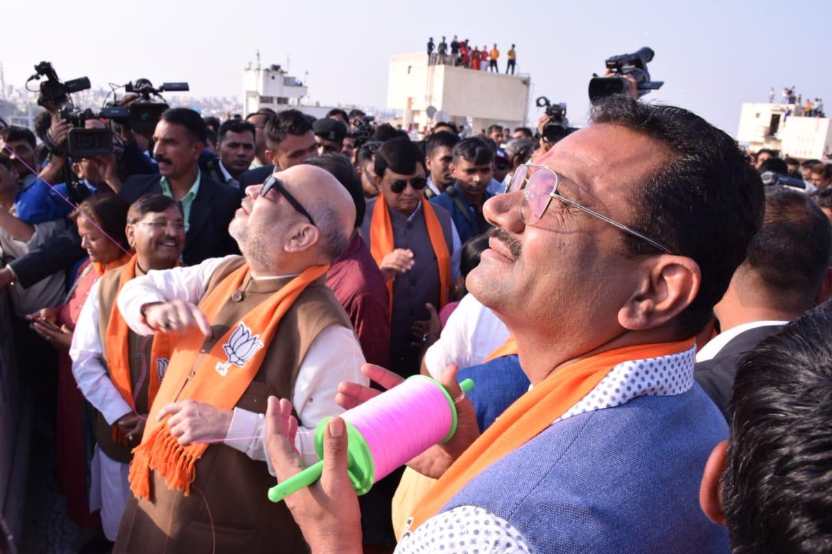 Amit Shah, Rupani join common folk to fly kites, strict action keeps