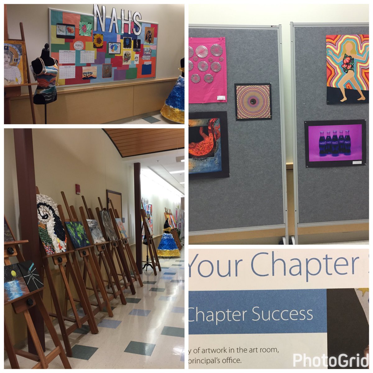 A huge thank you to the MERHS leadership committee of NAHS for organizing a fantastic display of artwork in the second floor “artwing”! #artthriveshere #strongartsstrongschools