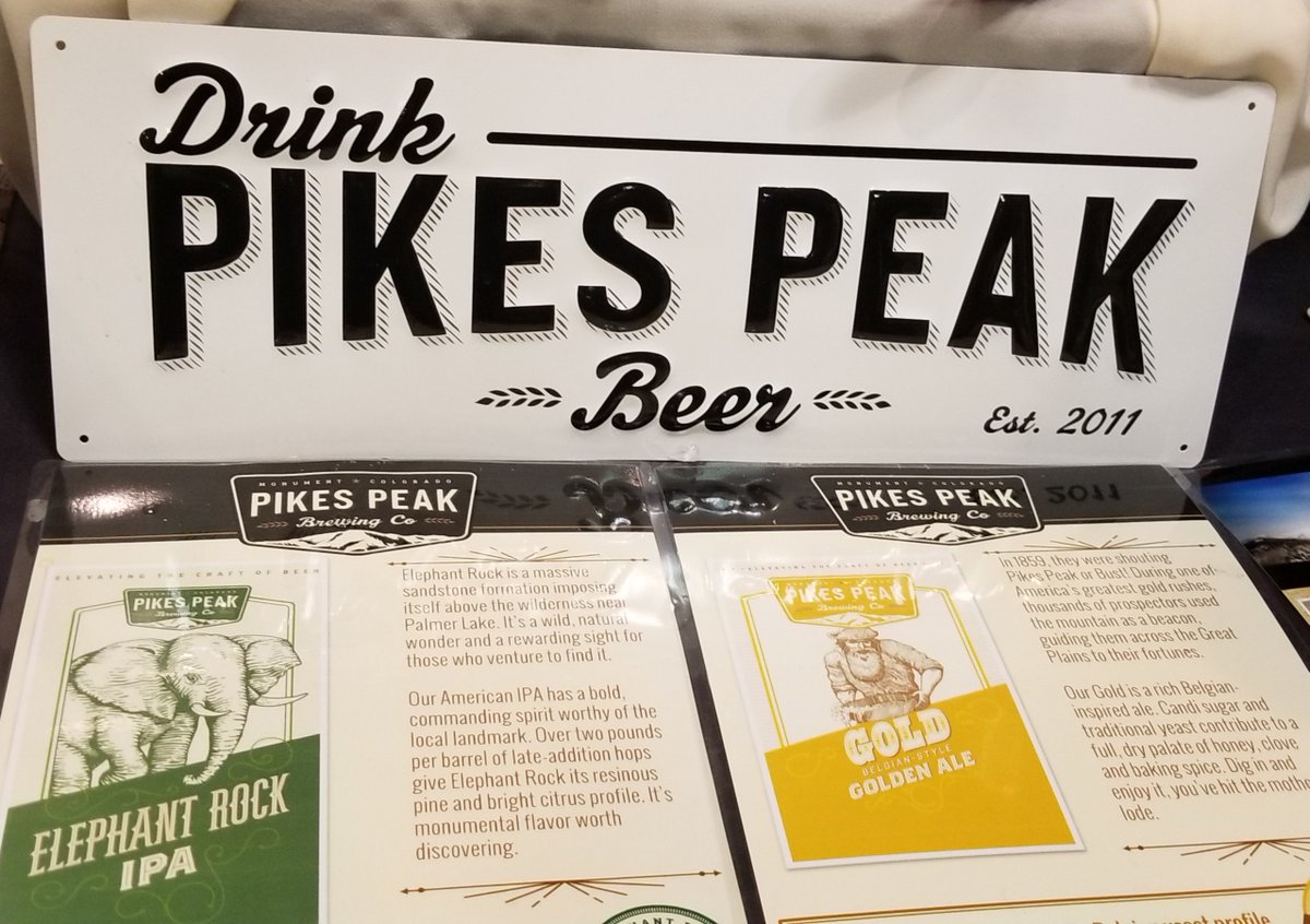 AntigoZeon's tweet photo. Great #tintacker for @pikespeakbeer at @BigBeersFest where they were pouring Elephant Rock IPA and Gold Belgian-style golden ale! https://t.co/kd8BbmLZUo