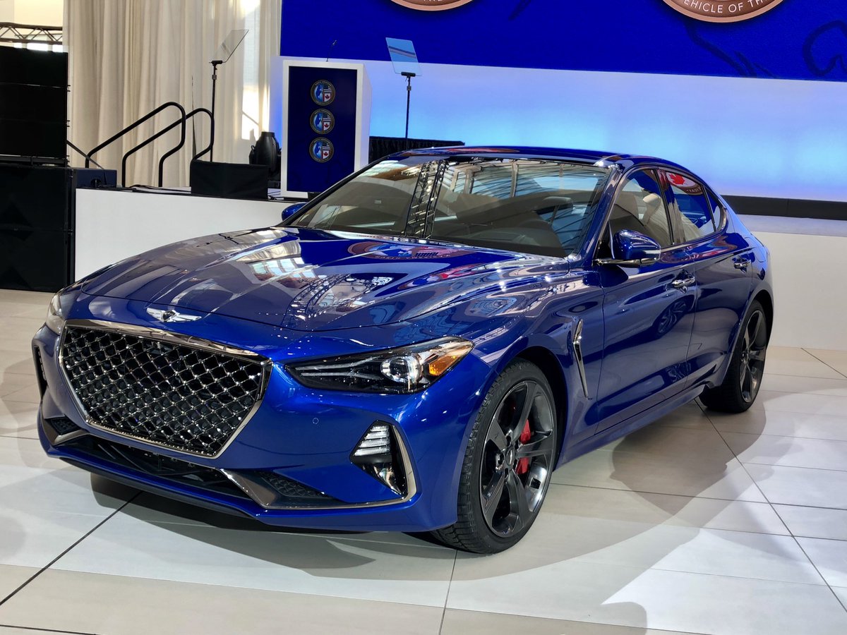 CPAutoScribe's tweet photo. Finally catching my breath after the 2019 @NACTOY awards. 

Congratulations to the @GenesisUSA G70, @Hyundai Kona/Kona Electric and the @RamTrucks 1500. 

My thanks to all of the #NACTOY jurors for their hard work, especially my co-officers, @laurenfix and Kirk Bell. 

So proud. https://t.co/UoJxPnCRr7