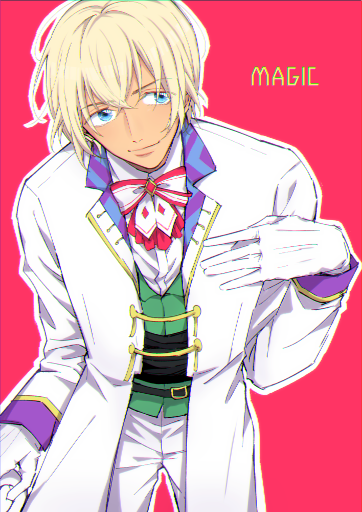 1boy male focus solo blonde hair blue eyes white gloves dark-skinned male  illustration images