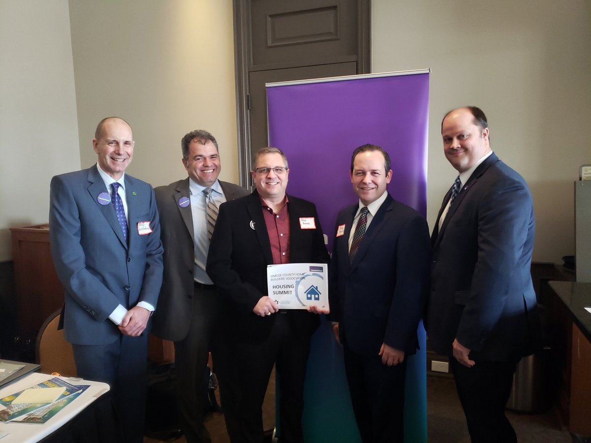 Thank you to <a href="/douglasdowney/">Doug Downey</a> for joining us today <a href="/SIMCOECOUNTYHBA/">Simcoe Home Builders</a> #schbahousingsummit to share insights into provincial government's plan to bring housing supply and choice to #homebelievers <a href="/Stonedessa/">Nathan Stone</a> <a href="/CHBANational/">CHBA National</a>