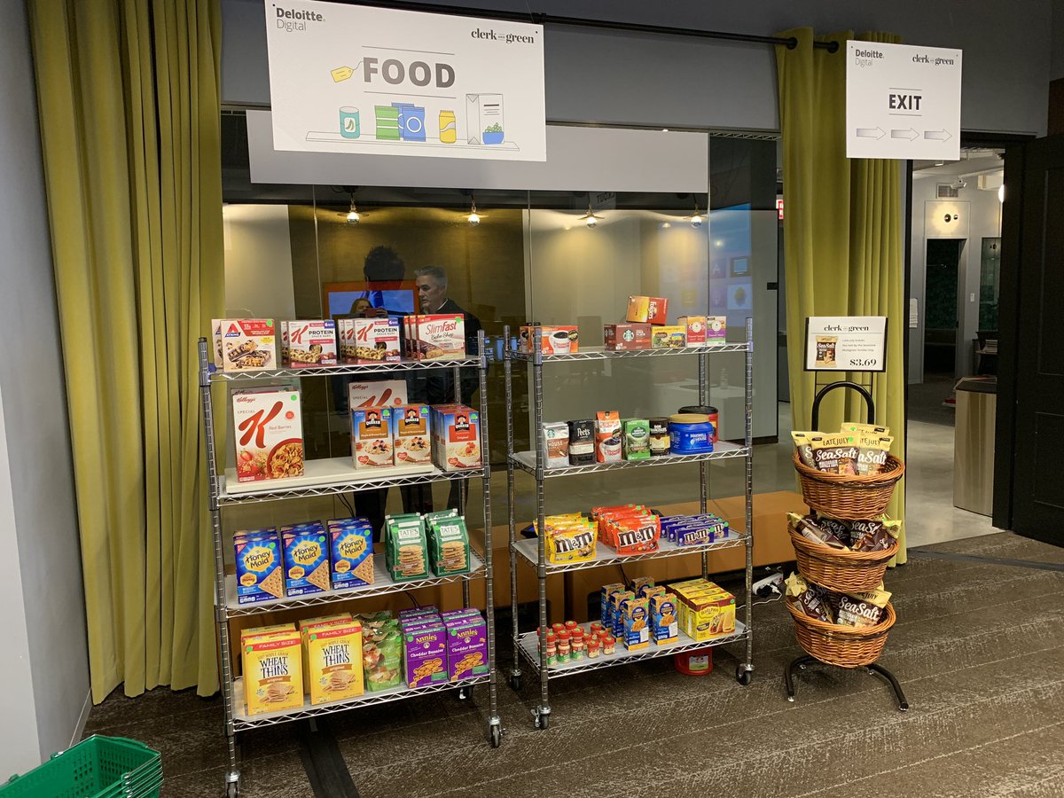 GreenDotMike's tweet photo. Clerk &amp; Green, Deloitte’s connected store is officially open for business for #NRF2019 https://t.co/B6CckwWzyB