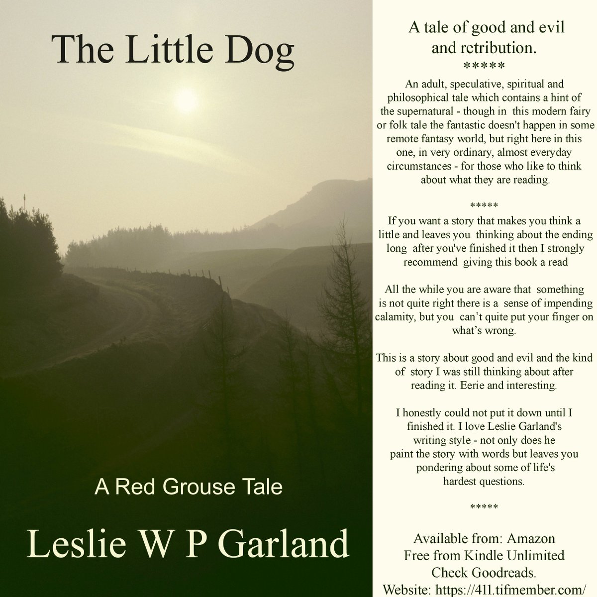 FREE! 28 &amp; 29 Jan.
The Little Dog - an adult, speculative, spiritual and philosophical tale of good and evil and retribution for those who like to think about what they are reading.
Amazon: amazon.co.uk/s/ref=nb_sb_no…
Goodreads: goodreads.com/author/show/14…
FREE on Kindle Unlimited.
#ian1