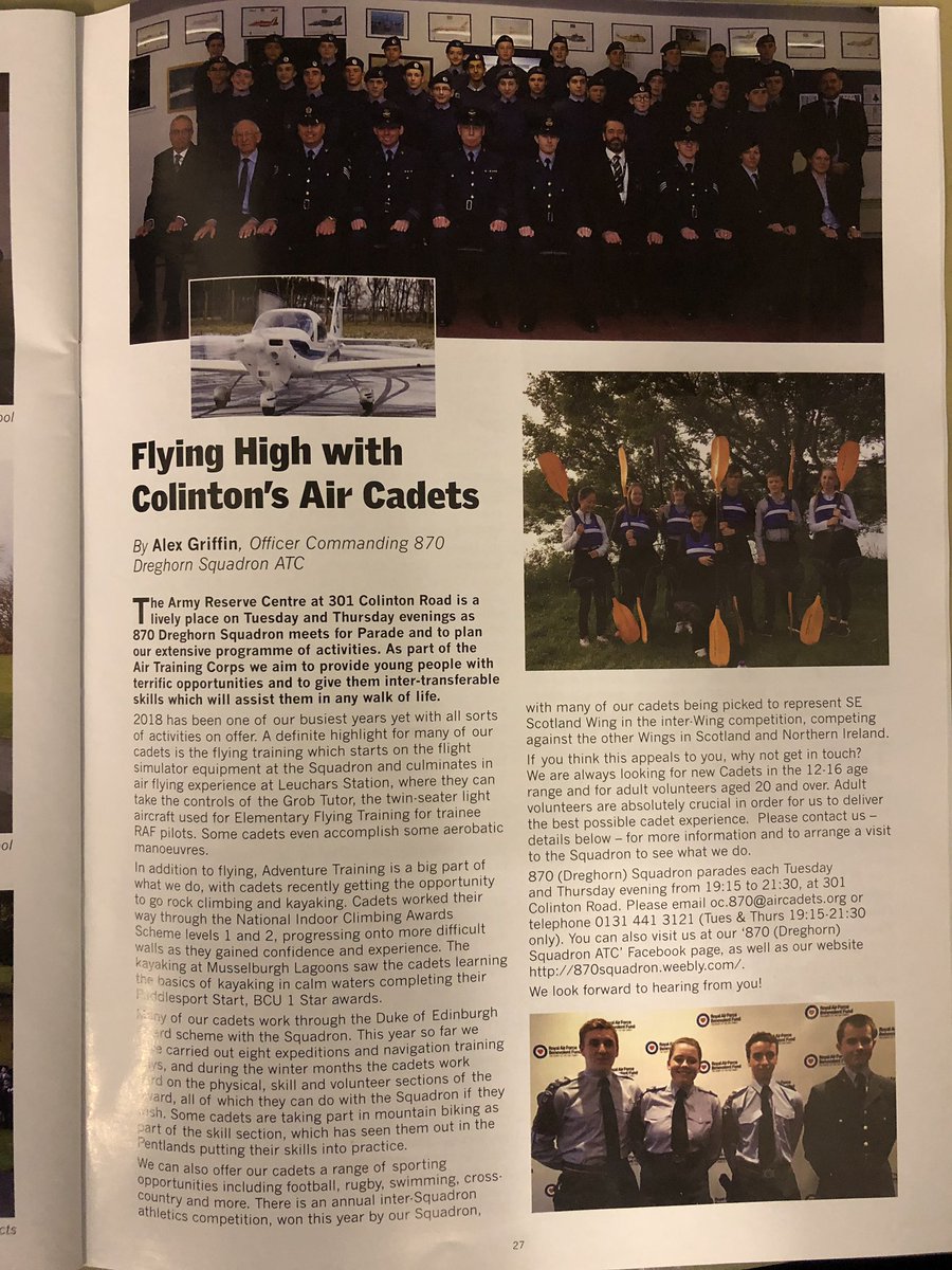 Want to know more about #WhatWeDo? Check out our article in the latest <a href="/ColintonAmenity/">ColintonAmenityAssoc</a> magazine or why not get in touch to arrange a Squadron visit. <a href="/ColintonCC/">Colinton CC</a>