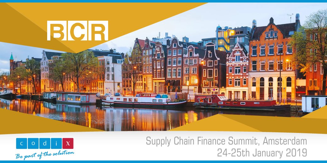 CODIX_SA's tweet photo. The Group Managing Director of @CODIX Laurent Tabouelle will be speaker at Supply Chain Finance Summit, the 24-25th January 2019, in Amsterdam.
You can find more information here: https://t.co/eBbflJStsY
#Codix #software #iMX #finance #business #SCFS19 https://t.co/4lwKpG9zF2