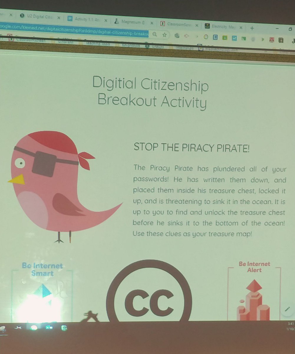 KrimmelDLS's tweet photo. S's in @krimmel_gttddmp enjoyed the challenge of a digital breakout activity. A few S's even got up & danced when they got the final password. Great way to engage students when learning about digital citizenship! #SAMRshowcase #SAMRizeKlein #Promise2Purpose @KrimmelKISD https://t.co/mXindWU59p