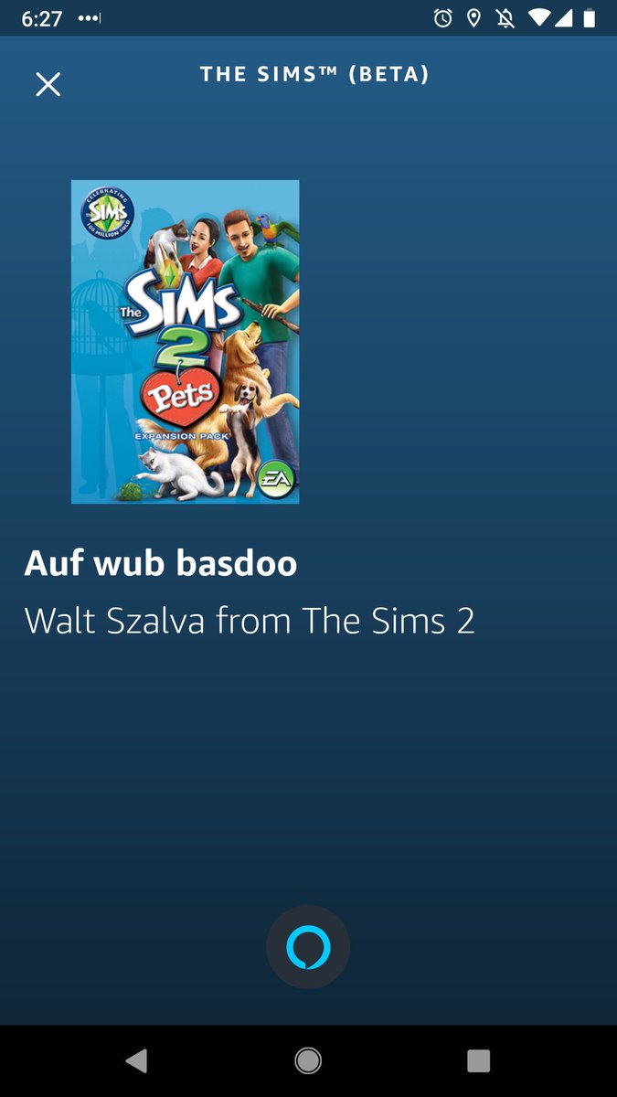 SimGuru0x00's tweet image. A lot of community members have asked how Sims Alexa looks/works on the mobile app. While the product's experience has been optimized for Echo devices, you are welcome to try it on Alexa app. All images from Dev Build on my Android. @SimGuruEmory @SimGuruKate