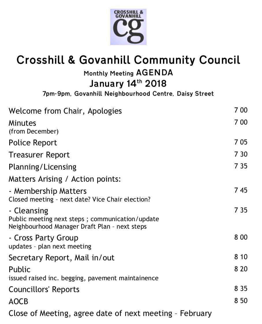 cgcommcouncil's tweet photo. Just noting - for anyone attending - that there is a CHANGE OF VENUE for tonight's meeting. We are at Govanhill Neighbourhood Centre, Daisy Street (tonight only) https://t.co/aYVJhOKS0t