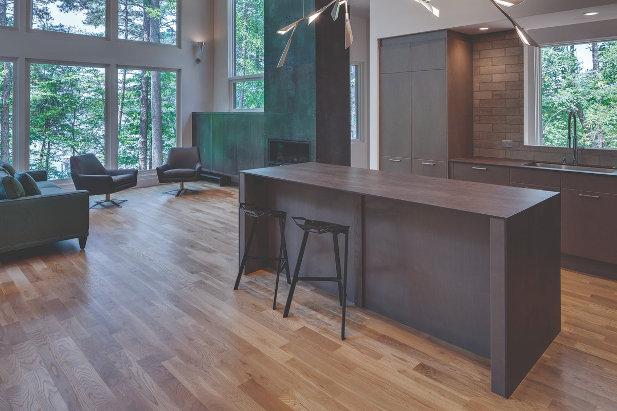 If you love the look of contrasting counters and floors, consider Iron Moss by <a href="/Neolith_/">Neolith (❖,❖)</a> : a neutral stone with all the appeal of a dark surface.

[Distributed exclusively in the Mid-Atlantic by MARVA® &amp; available now! Visit us to see a full slab: bit.ly/2ELR12x]