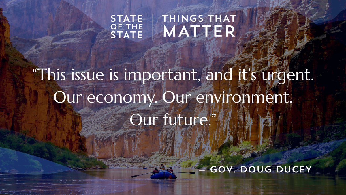 DougDucey's tweet photo. In my State of the State address, I announced my top priority is securing Arizona’s water future. The time is now to protect Lake Mead and Arizona. #AZWater #ThingsThatMatterAZ https://t.co/9U7WQP1fqo