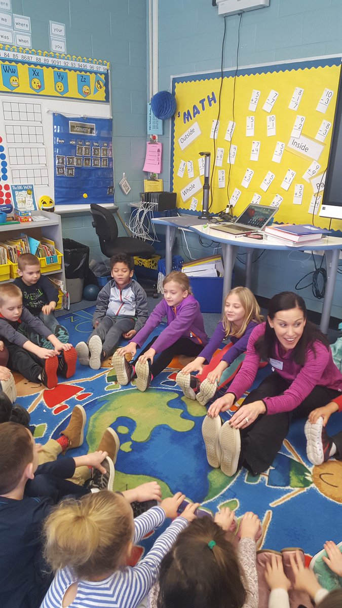 Thank you Mrs. Cole for doing stretching exercises with our class at SPA. #tigerstrong