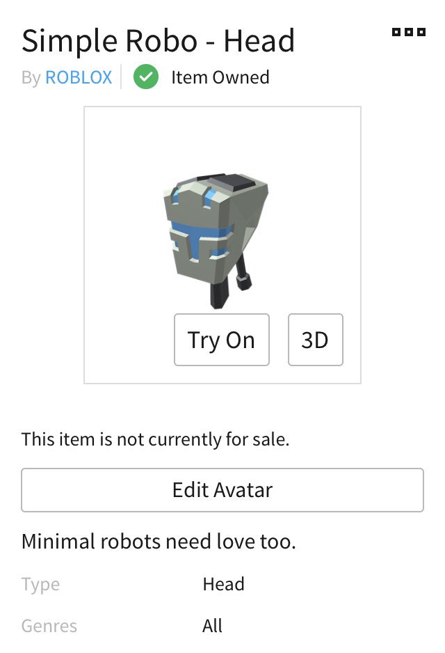 Mas On Twitter If You Use Simple Robo Head It Ll Look Like You Have Almost No Head - simple robo roblox