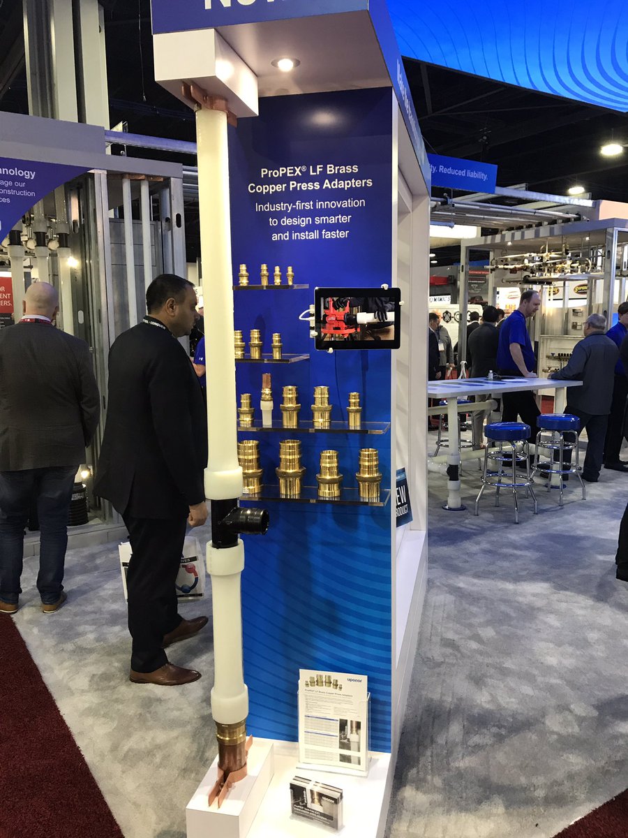 preferredsales's tweet photo. New @uponor copper press-to-PEXa adapters will be a game changer! #AHRExpo #AHRexpo2019 https://t.co/aXG2pvteFg