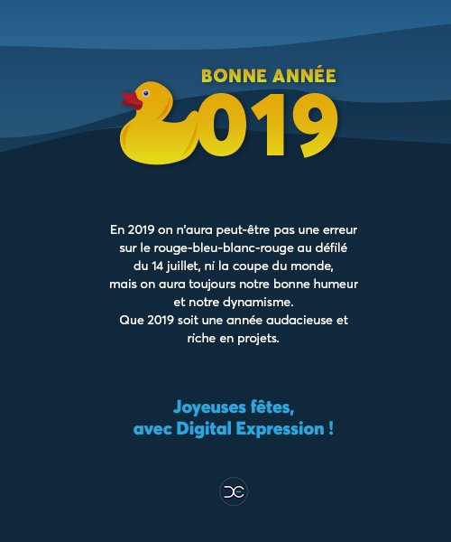 Digital_Exp's tweet photo. Pour fêter la nouvelle année, nous vous annonçons notre grand retour sur Twitter ;) https://t.co/bZEuCDooRk