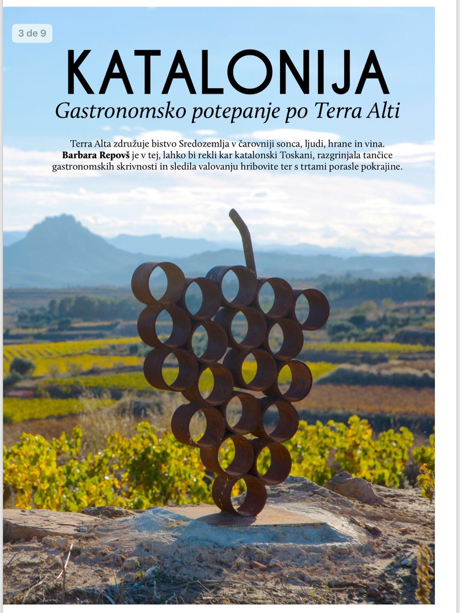 CBarbaraFores's tweet photo. @potovanjainstil travels to #catalonia and dedicates a small space to Terra Alta, his wines and his gastronomy. Abrisa't traveling from home to Slovenia, by the hand of @BarbaraRepovs . Thanks Bàrbara ❤️

#TerraAlta #terresdelebre #catalunya #ViCatalà #abrisat #wine https://t.co/dvYdBxxnXw