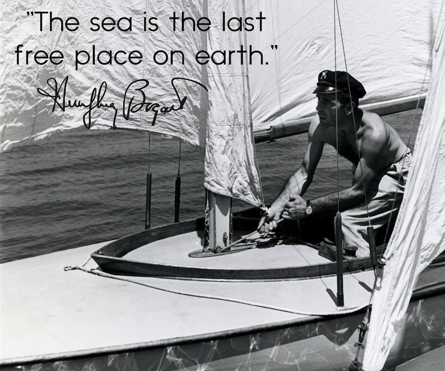Humphrey Bogart was a race-winning sailor, and his life-long love of sailing showed up in his film roles as well.