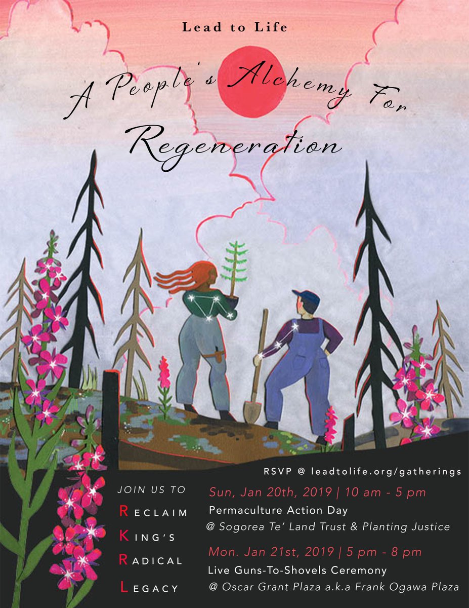 LeadtoLife's tweet photo. "Something in the stars is telling us to plant trees, food &amp; medicine so we ain’t got to bury black babies no more... We are softening, we are dancing, we are mourning, we are reclaiming our time, we are holding space." Join us next week for our #ReclaimRadicalKingWeekend! https://t.co/ipflDSTFw8