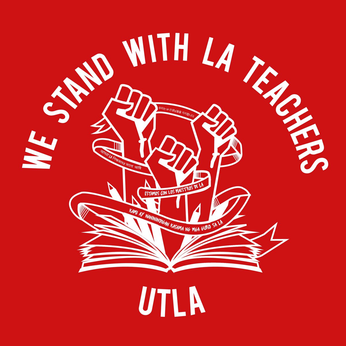 Thank you @TeesOnDemand for supporting our students and teachers in this fight! The shirts are beautiful and we appreciate your generosity! #LAteacherstrike #UTLAstrong #studentactivists #studentartists #westandwithlateachers