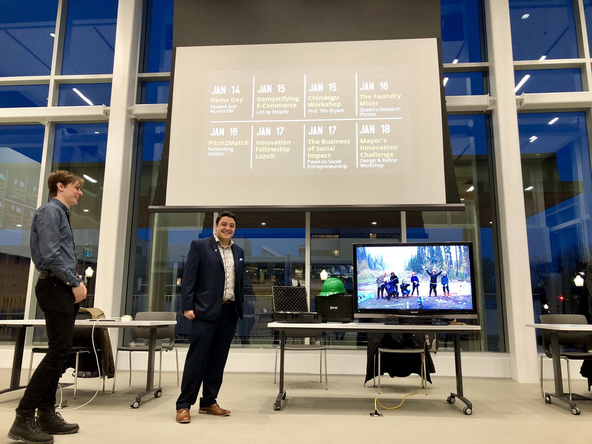 ddqic's tweet photo. We’re setting up for Start-up Demo night starting at 5:30pm in the Event Commons.

Come and meet @queensu entrepreneurs, learn about their companies, and enjoy appetizers and refreshments. https://t.co/nHy8YOFZr5