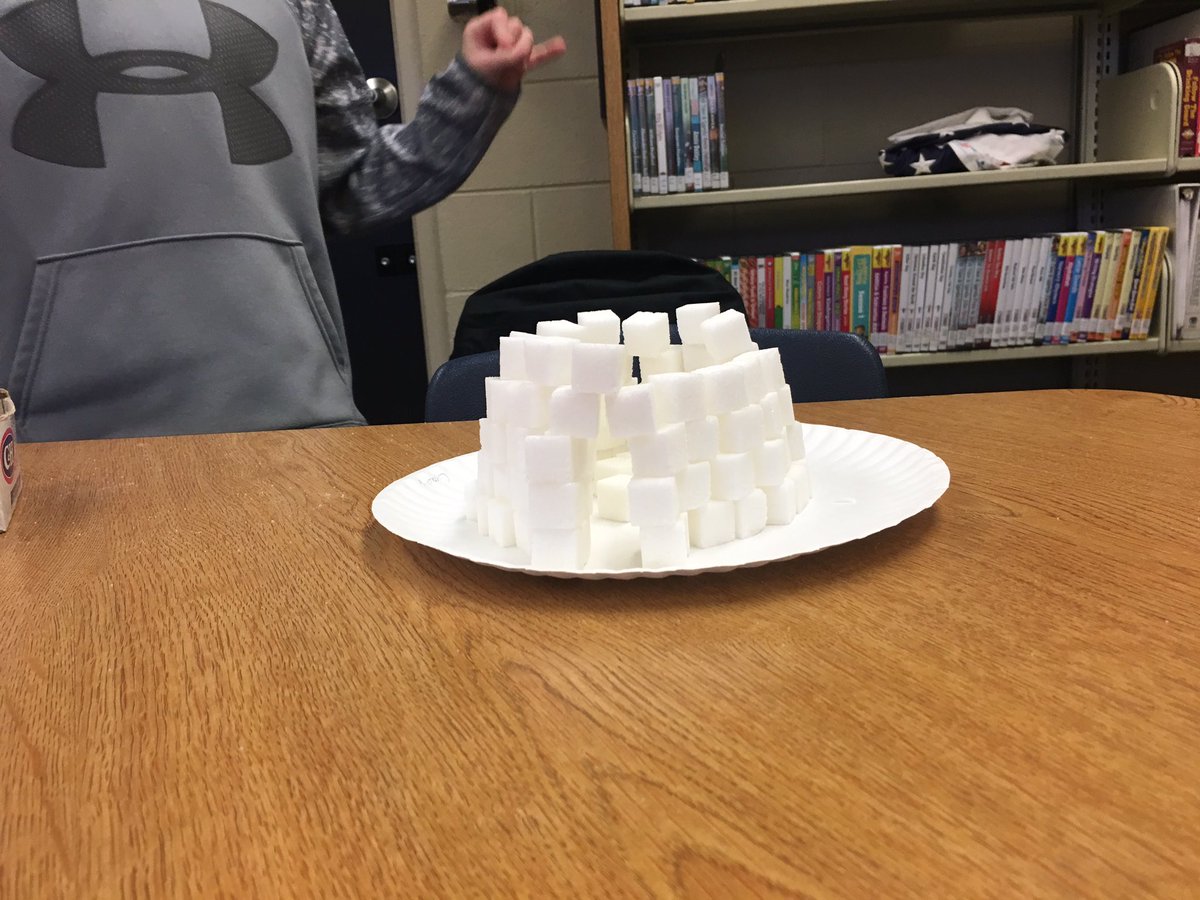 Second Grade STEM students learned about Igloos and got to build one using sugar cubes! <a href="/library_hub/">South Elementary School Library</a> @SouthNeosho