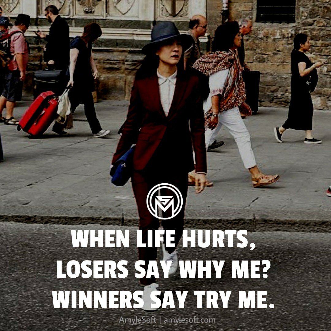 AmylesoftS's tweet image. WHEN LIFE HURTS, LOSERS SAY WHY ME? WINNERS SAY TRY ME. #AmyleSoft #entrepreneurlife #girlprogrammer #girlentrepreneur #girlhustle #motivation #inspiration