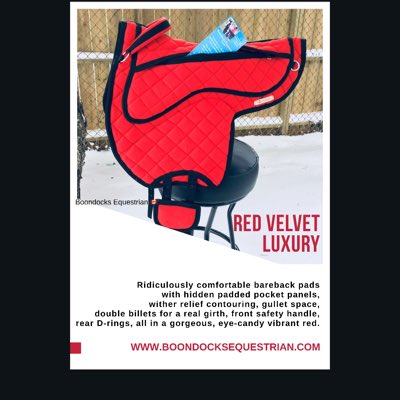 We have red #barebackpads in stock now! #NewProfilePic #boondocksequestrian #canada #horses #equestrianlife #horsetack