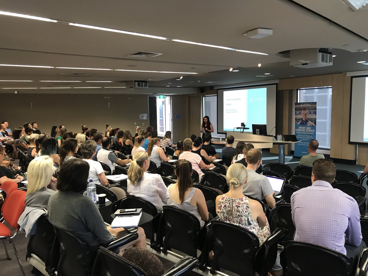 Gym_VIC's tweet photo. Great to have over 100 people at our Gymnastics Victoria Club Conference. Fantastic to being the day heating from Tal Karp from @SixfoldCG about her lessons in leadership. #GVClubConference https://t.co/2Iz7uKe880