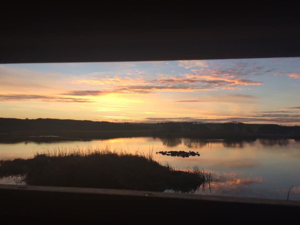 LancasterJane13's tweet photo. Dusk at Newton Pool Monday 14th January 2019. #NORTHUMBERLAND https://t.co/g0aJSJYOMY
