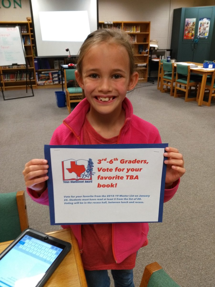 MHELovesBooks's tweet photo. MHE 3rd-6th graders, get ready to vote for your favorite book from the Texas Bluebonnet Award Master List on January 25. For more info go to https://t.co/owlhIYSSf9 https://t.co/pfYsh59Ge8