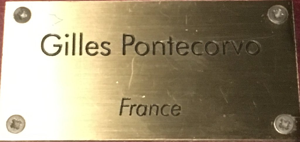  #LesCinéastesDuHangarRangée 5 :90 - GILLES PONTECORVO19 novembre 1919 - 12 octobre 2006(Italie) (et non France?)- Un Dénommé Squarcio (57)- La Rose des Vents (57)- Kapó (60)- La Bataille d’Alger (66)- Queimada (68)- Opération Ogre (79)- 12 Registi per 12 città (89)