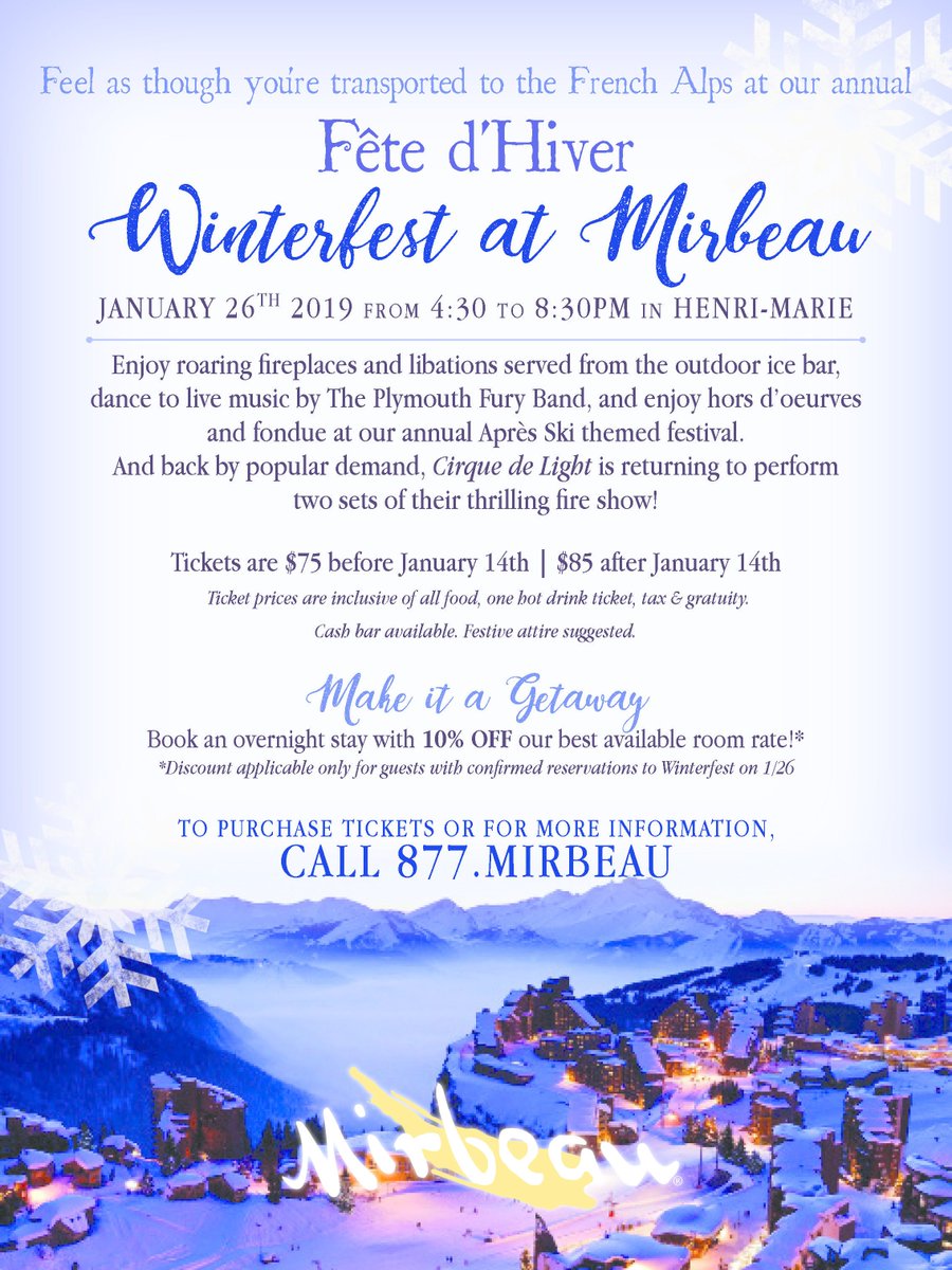 Roaring fires, live music, and an outdoor ice bar. Sound like an ideal winter evening? Then mark your calendars for the Fete D'Hiver Winterfest at Mirbeau! Get all of the festive details: pinehills.com/events/fete-dh…