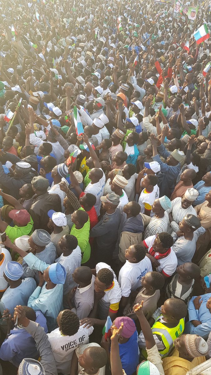 BashirAhmaad's tweet photo. The crowd is just overwhelming! Tudun Wada &amp; Doguwa, two out of 44 LGs of Kano State. President @MBuhari will be in Kano for Presidential Campaign on Sunday, January 27th. The #NextLevel message is being accepted by all. https://t.co/3NZbWlMOqD