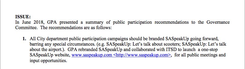 When @COSAGOV Jeff Coyle says on @TPRSource & in memos to council that @SASpeakUp website is 'new,' or 'launched in 2018' that would be, ahem, disingenuous. See 2015 news release on website debut: #credibilitymatters #FactsMatter