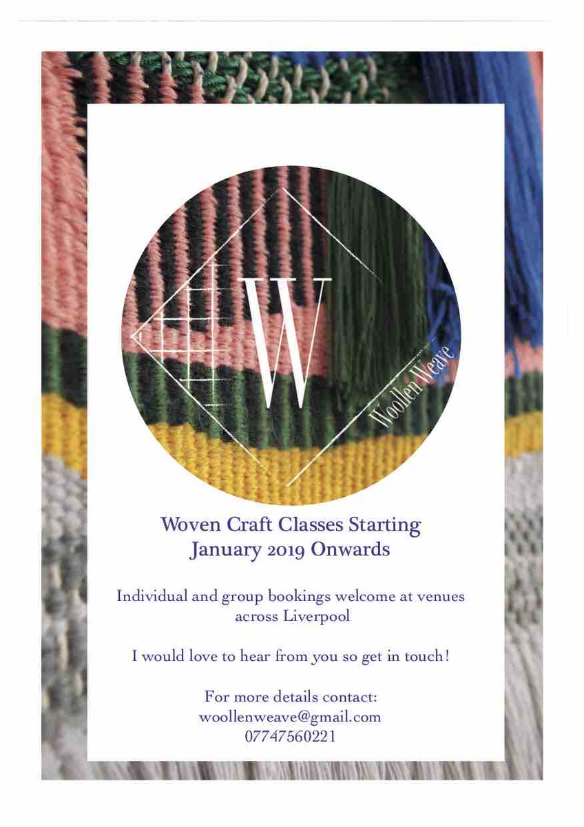 woollenweave's tweet photo. Hello #womaninbiz 
I will be hosting a Woollen Weave free open day on Friday 18th January at the @FH_Liverpool in #Liverpool. I will be there from 10.30am- 4.30pm with #weaving frames, so come along and have a go! #craft https://t.co/2vGb50dNOU