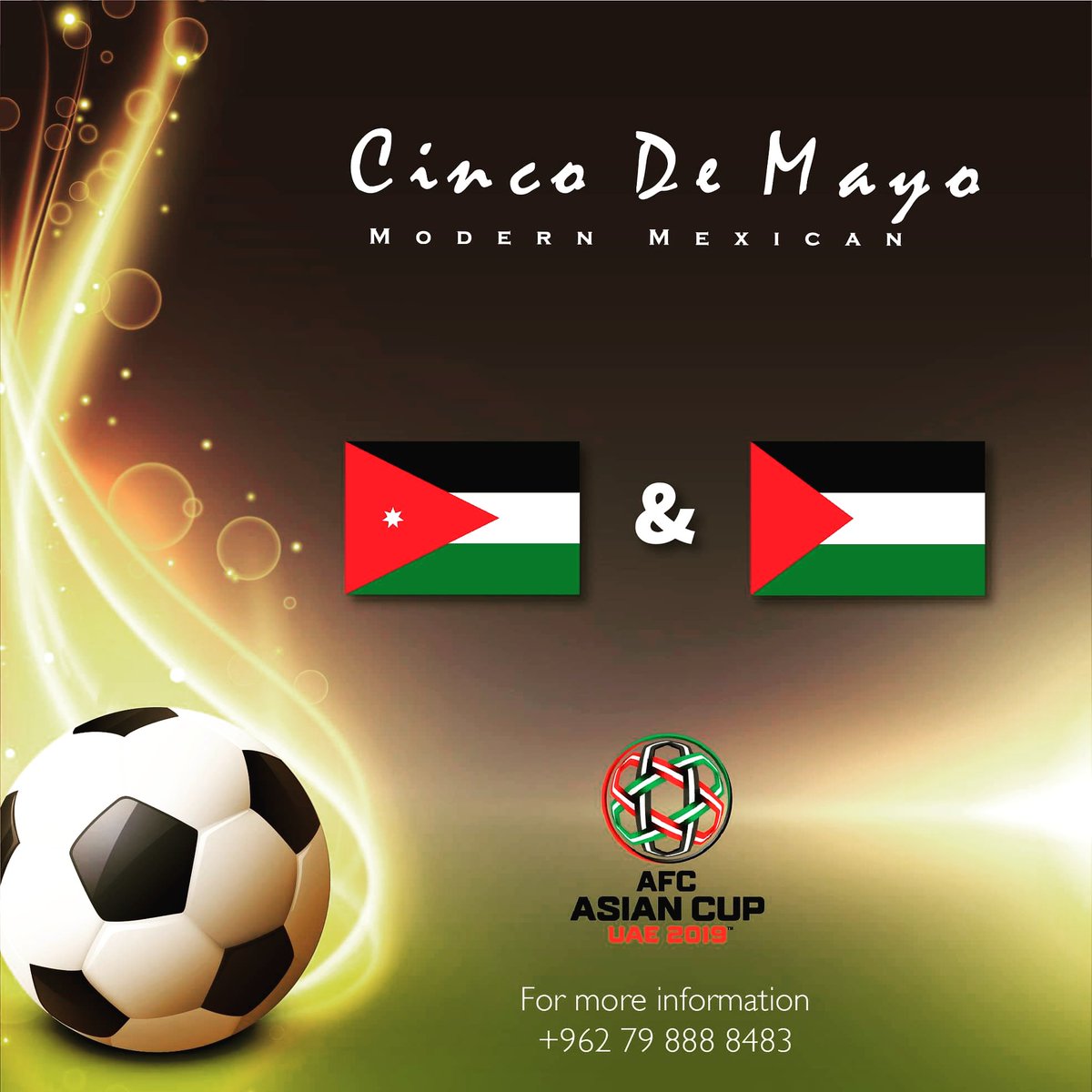 ICJordanHotel's tweet photo. Watch tomorrow’s match with your family and friends and enjoy the great vibes at #CincoDeMayo
#AsiaCup #Amman #Jordan #LoveJo #Football #match #afcasiancup #FFA #Asiacup2019 #ICAmman #ICJordan https://t.co/nWVwA0rgCz