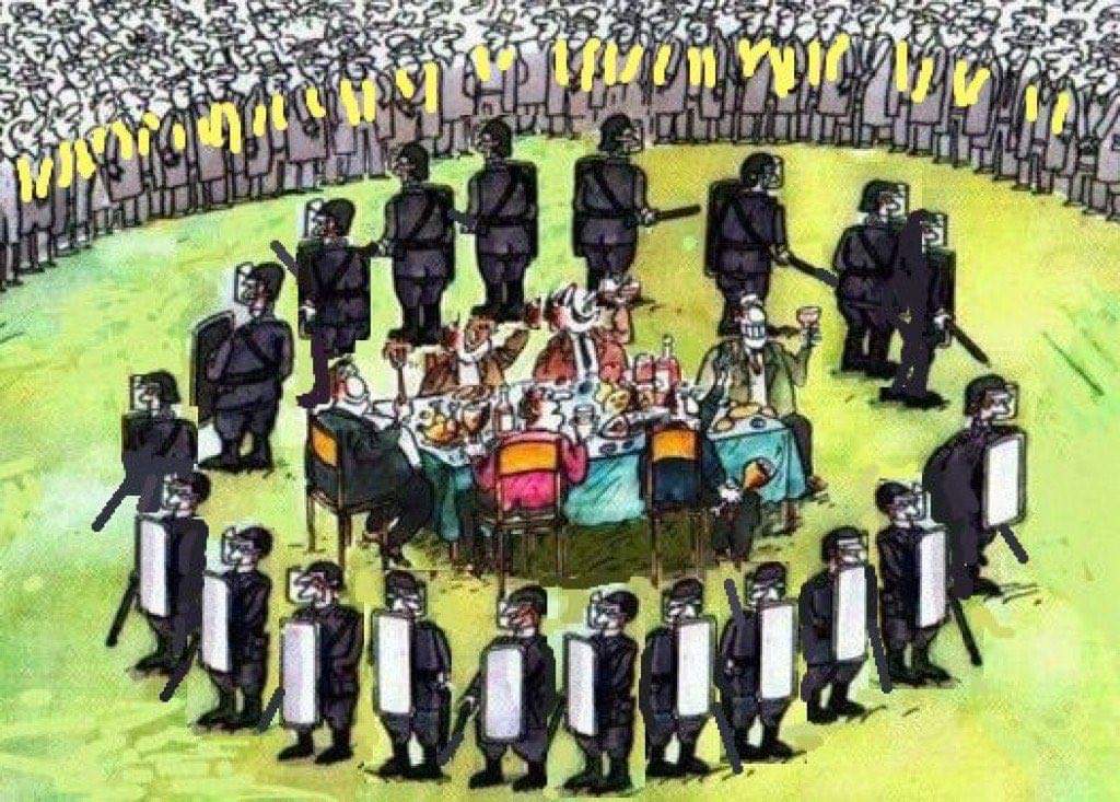 Lade_fr's tweet photo. Dessin de l'étranger pour décrire la situation en France https://t.co/Q6AQ9axurJ