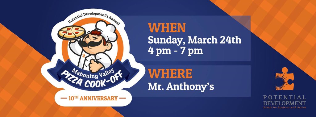 PDProgram's tweet image. As we refresh our brand, make sure to check out our updated logo! Tickets for this years 10th Annual Mahoning Valley Pizza Cook Off will be announced soon, but in the meantime make sure to like our page on Facebook for all our updates!