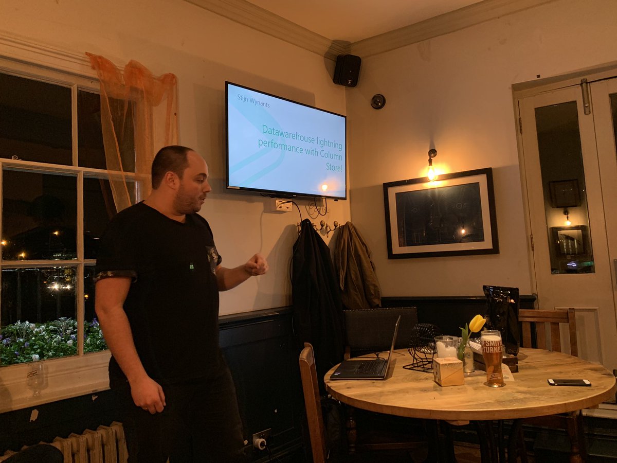 sqlsurrey's tweet image. @SQLStijn kicking off his first session of the night on #Azure #SQLDW #ColumnStore lightning performance! #SQLSurrey