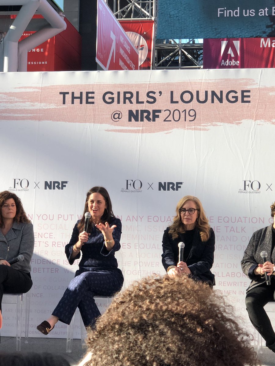 NRFFoundation's tweet photo. .@Microsoft’s Shelley Bransten: As I get more senior and manage bigger teams, having a younger mentee is a great way to get a pulse on what’s really going on in the company. They can become your “truth-serum”. #TheGirlsLounge #nrf2019 #mentorship https://t.co/n1MsuNtbv4